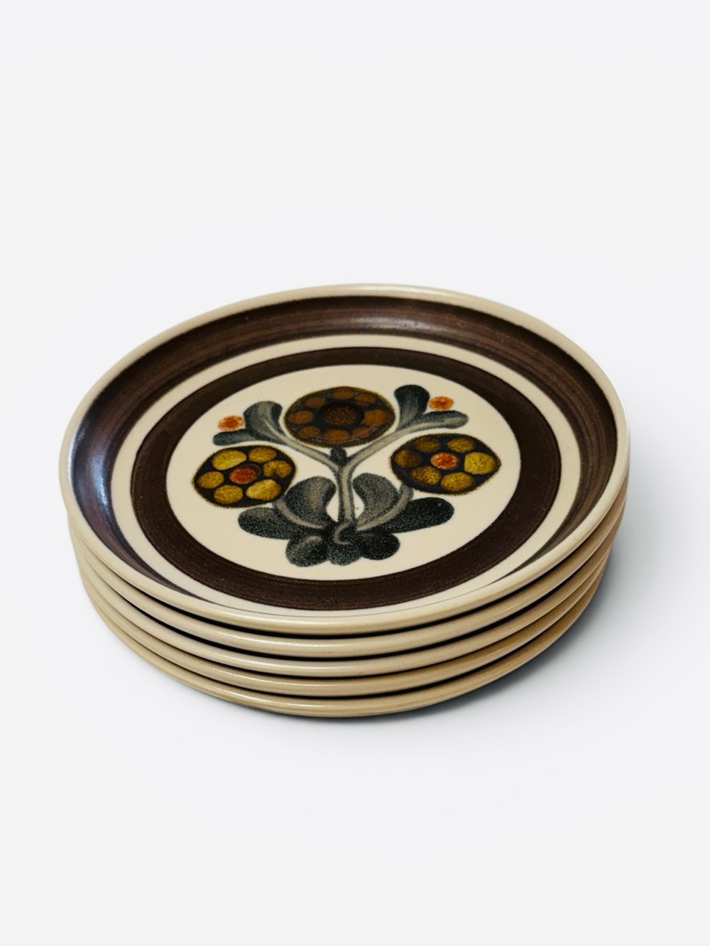 Denby-Langley Mayflower Stoneware Bread & Butter Plates Set of 5 1960’s England - Picture 11 of 13